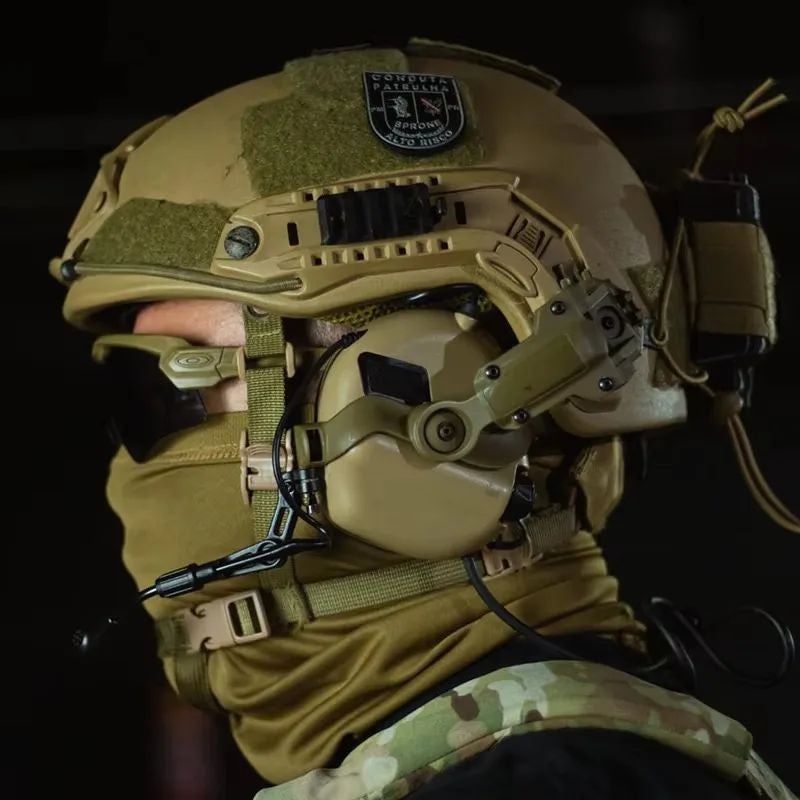 Earmor M32 Plus Outdoor Tactical Headset, Electronic Helmet Earmuffs with Fast Helmet ARC Rail Adapter, Dark Green - Image 2