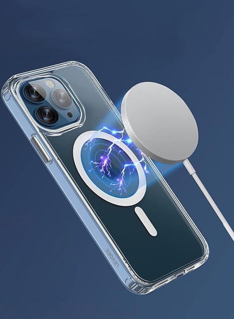 ليفور جراب ليفور لهاتف ايفون 14 برو مضاد للسقوط والخدش، ماج سيف شفاف - Image 3