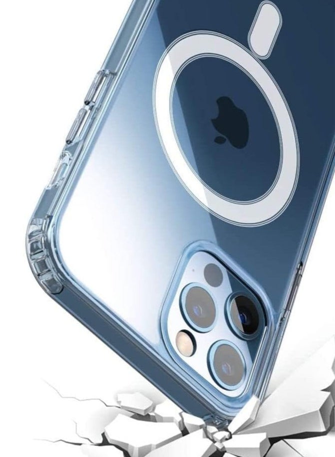 ليفور جراب ليفور لهاتف ايفون 14 برو مضاد للسقوط والخدش، ماج سيف شفاف - Image 4