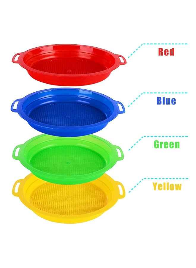 KASTWAVE Jumbo Beach Sand Sieves Toys Large Beach Sifter Toy Sets Kit Gear Gardening Digging Finding Treasure Shells Stones Discovery Toy Durable Abs Gift Set Bundle For Kids Boys Girls 4 Pack - Image 2