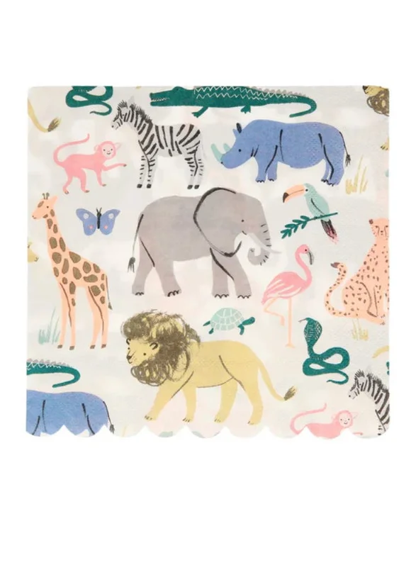 Meri Meri Safari Animals Large Napkins
