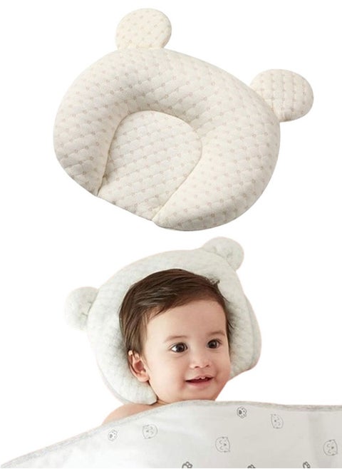 Head Shaping Pillow for Newborn Baby Soft Memory Foam Cushion Nursing Pillow for Baby Beige