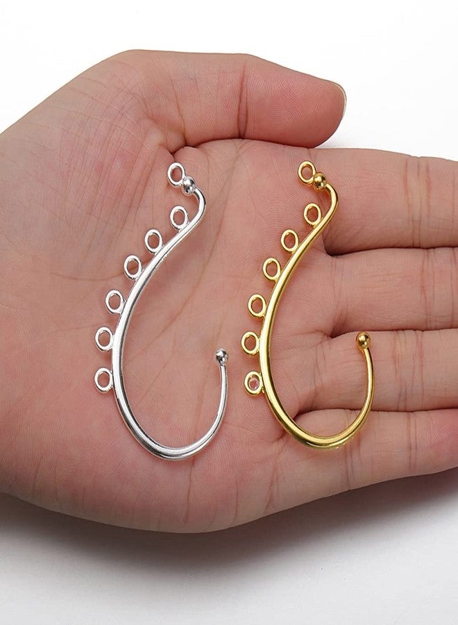 Teensery 20 Pcs Ear Cuff Earrings 7 Holes Ear Wrap Earring Hooks No Piercing Ear Cuff Clips Jewelry Components for DIY Earring Making - Image 2