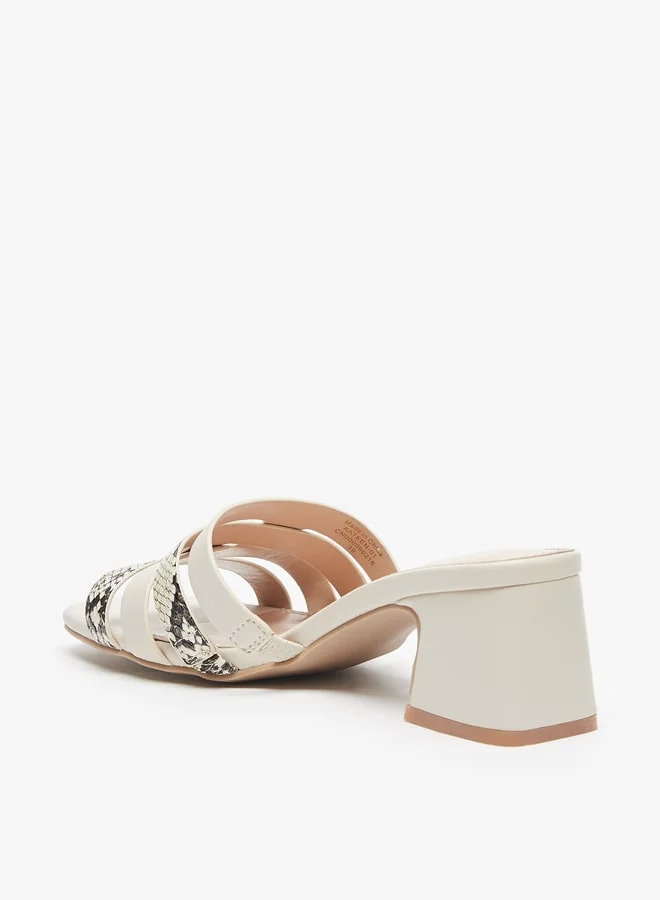 سيليست Women's Animal Textured Slip-On Sandals with Block Heels