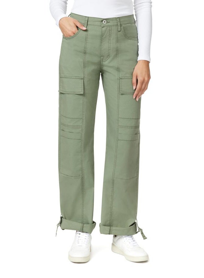 Kensie Jeans for Women High Rise Cargo Pants with Tab Bottom 27.5-Inch Inseam, Palm Green, 2 - Image 4