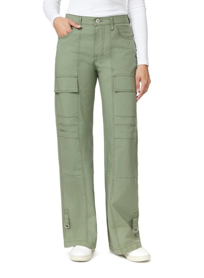 Kensie Jeans for Women High Rise Cargo Pants with Tab Bottom 27.5-Inch Inseam, Palm Green, 2 - Image 1