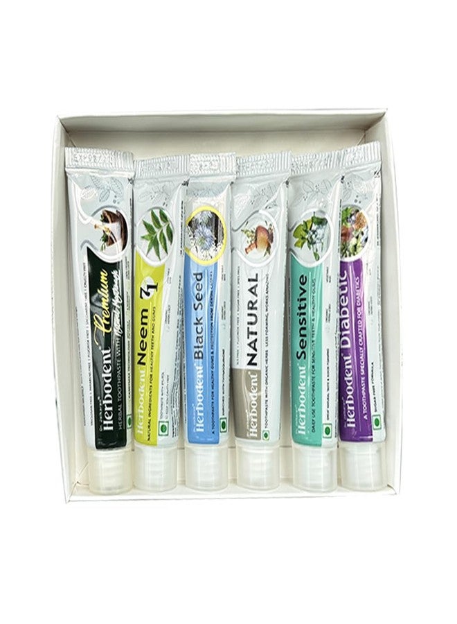 Herbodent Amazing Toothpaste Minis - Travel Pack | Herbodent® Natural | Herbodent® Premium | Herbodent® Sensitive | Herbodent® Blackseed | Herbodent® Diabetic | Herbodent® NEEM 7 in 1 Toothpaste-1 of Each - Image 2