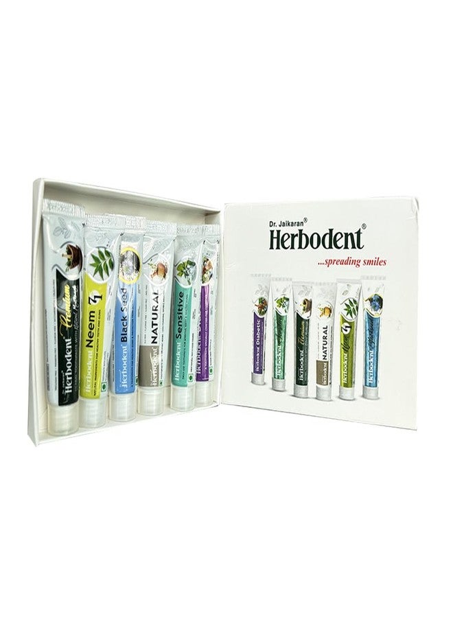 Herbodent Amazing Toothpaste Minis - Travel Pack | Herbodent® Natural | Herbodent® Premium | Herbodent® Sensitive | Herbodent® Blackseed | Herbodent® Diabetic | Herbodent® NEEM 7 in 1 Toothpaste-1 of Each - Image 3