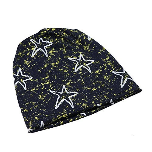 iSWEVEN Men's Beanies Cotton Slouchy Skull Summer Blended Free Size Multicolor Beanie Cap for Men Women Boys (7019-White Line Star) - Image 3