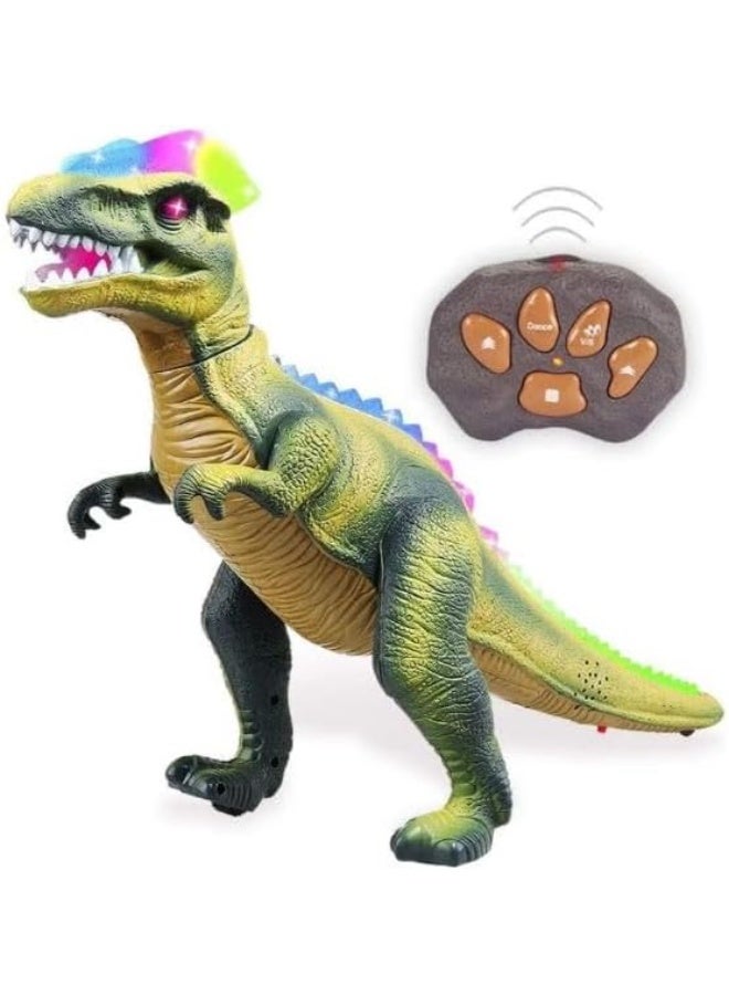 Guiding Growth Remote Control Walking T-Rex Dinosaur Toy with Multi-Color LED Lights and Sounds – Realistic Roaring, Dancing, and Shaking Head Movement – Interactive Prehistoric Gift for Toddlers, Boys, & Girls - Image 1