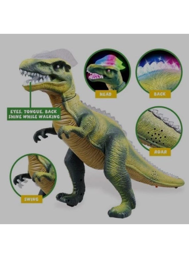 Guiding Growth Remote Control Walking T-Rex Dinosaur Toy with Multi-Color LED Lights and Sounds – Realistic Roaring, Dancing, and Shaking Head Movement – Interactive Prehistoric Gift for Toddlers, Boys, & Girls - Image 2