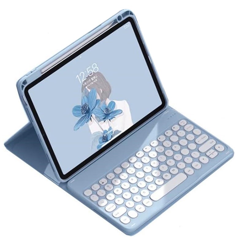 iPad 10th Generation Keyboard Case 10.9-Inch Blue: 720° Strong Magnetic Attraction - Multi-Angle Detachable Keyboard for Office Entertainment Gaming Drawing Video - Image 1