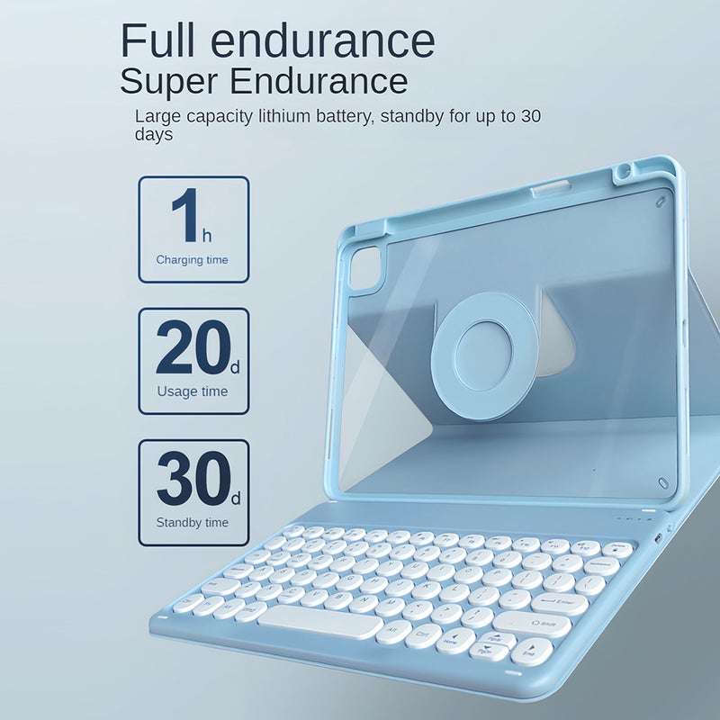 iPad 10th Generation Keyboard Case 10.9-Inch Blue: 720° Strong Magnetic Attraction - Multi-Angle Detachable Keyboard for Office Entertainment Gaming Drawing Video - Image 2