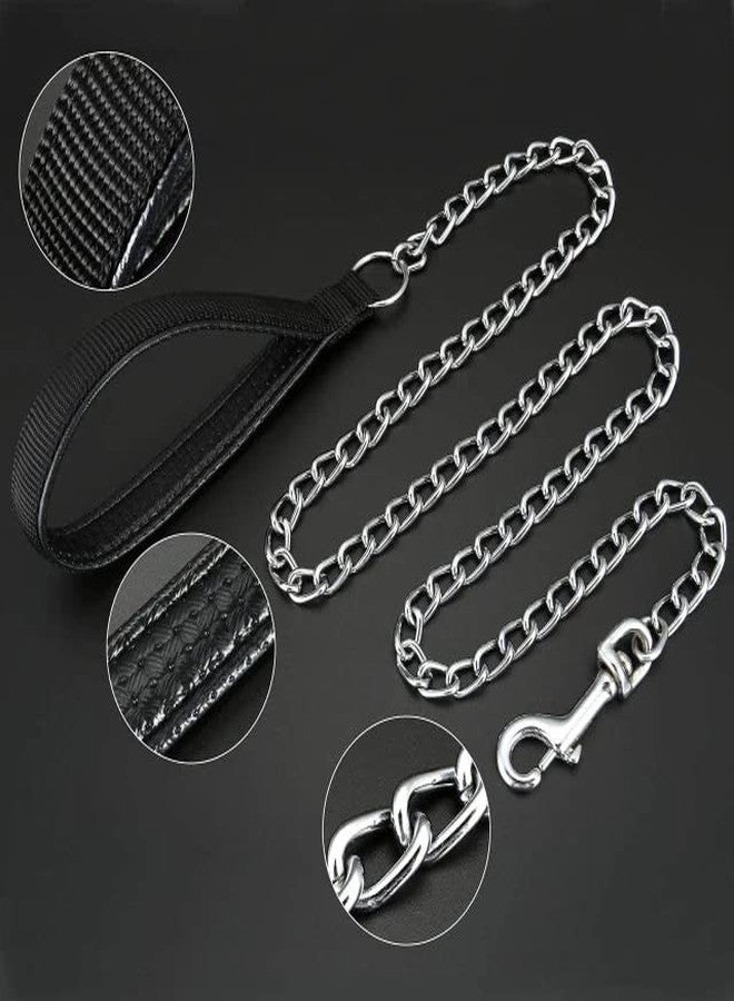 Petlicious & More® (Size - Medium, Thickness - 1" Inch) Martingale Collar Reflective Choke Collar with Handle Chain No. 8 for Medium Dogs (Adjustable 16-24" Inch Neck Size, Color Black) - Image 4