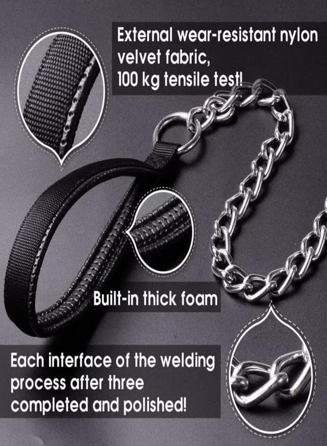 Petlicious & More® (Size - Medium, Thickness - 1" Inch) Martingale Collar Reflective Choke Collar with Handle Chain No. 8 for Medium Dogs (Adjustable 16-24" Inch Neck Size, Color Black) - Image 5