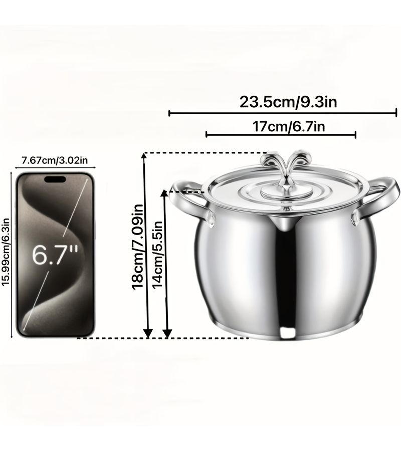 4L Stainless Steel Container Set With Fine Mesh Strainer And Dust Cover For Soup Broth - Image 3