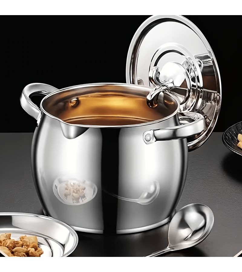 4L Stainless Steel Container Set With Fine Mesh Strainer And Dust Cover For Soup Broth - Image 5