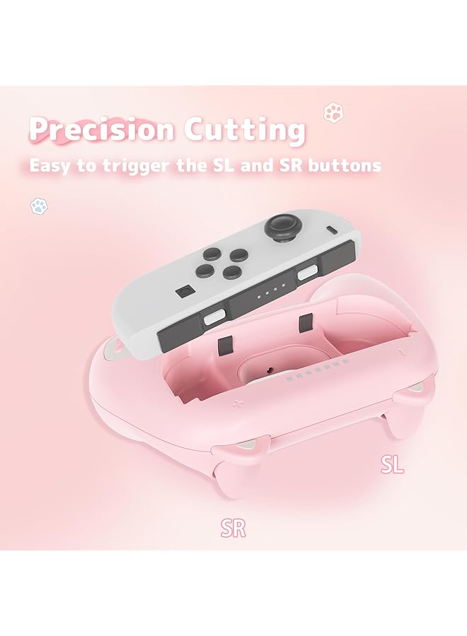 GEEKSHARE Grips For Switch Joystick Wear Resistant Grip Controller 2 Pack Comfort Joystick Holder For Switch Oled Model With 2 Thumb Grips Pink & Blue - Image 3