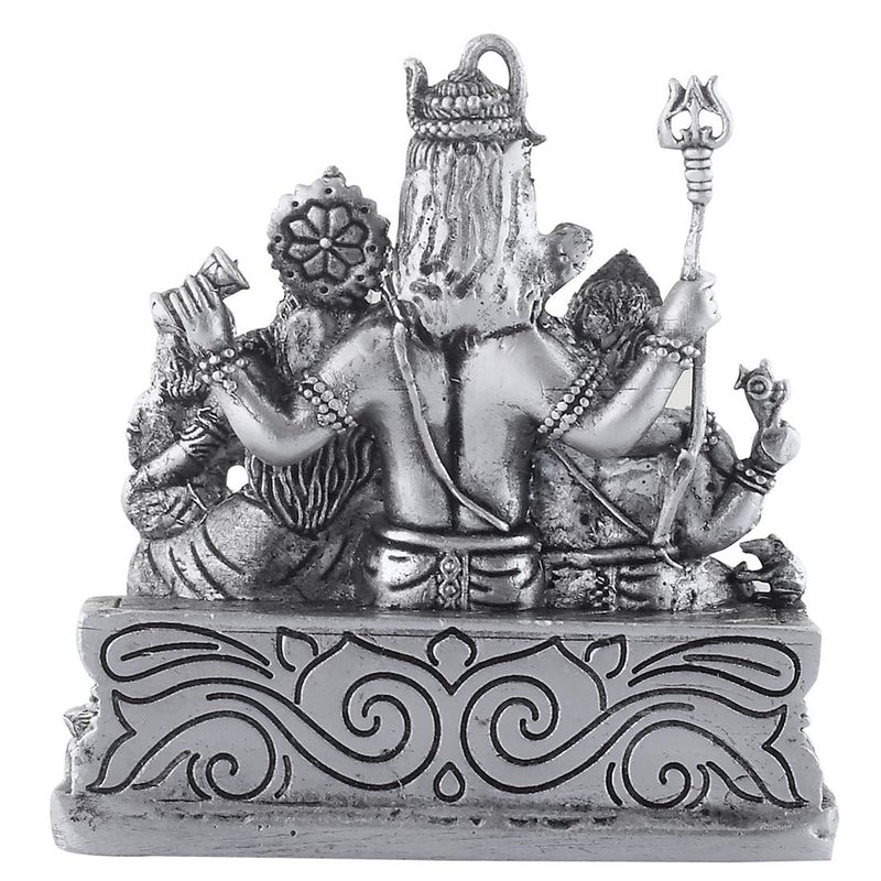 PRD CARATCAFE Silver 925 Shiv Parivar Lord Shiva Maa Parvati Ganesh Ji Kartikeya Nandi Peacock Statue 46 GMS God Murti for Home Pooja Decor Gift - Image 4