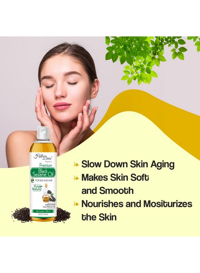HillDews Sesame Oil 200Ml Unrefined Cold Pressed Carrier Oil For Skin And Hair 200 Ml - Image 3