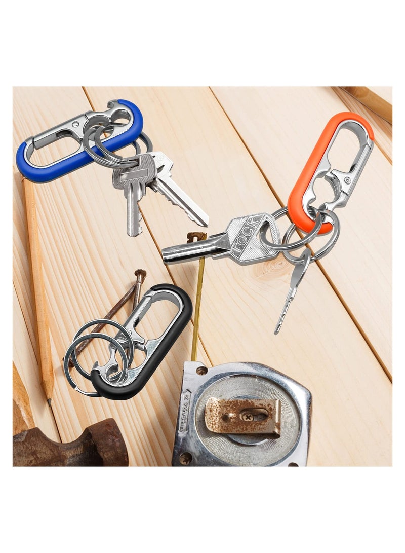 SYOSI 3PCS Men's Car Keychains, Anti-Loss Heavy Duty Metal Key Ring with Double Keyrings, Bottle Opener Keychain, Personalized Waistband Car Keychain for Men and Women  - Image 4