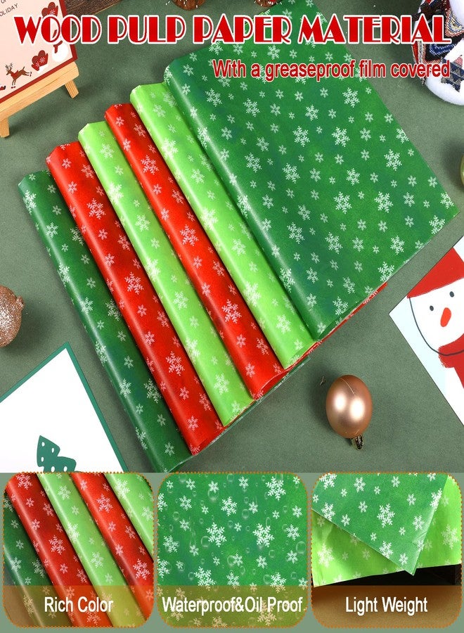 Fabllewavi 150 Sheets Christmas Snowflake Wax Paper for Food Deli, 9.8'' x 8.3'' Retro Christmas Snowflake Greaseproof Deli Paper for Sandwich Picnic Basket Liner Xmas Party Supplies - Image 2