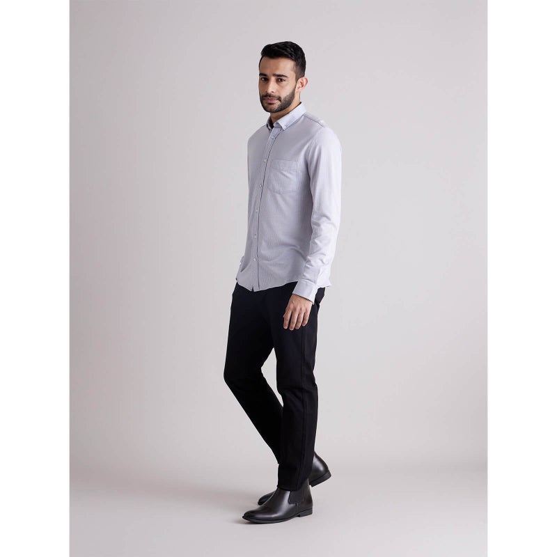 Celio White Classic Striped Formal Cotton Shirt - Image 3