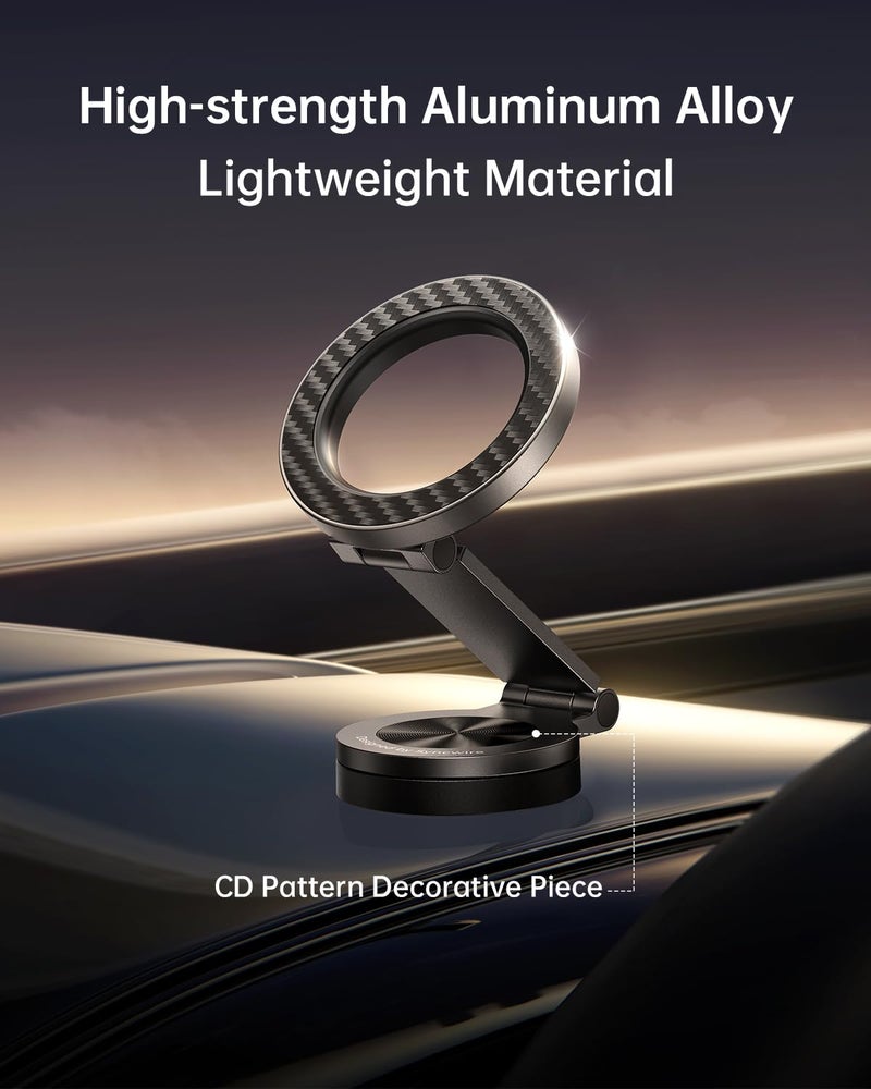 SYNCWIRE for MagSafe Car Mount ã€360Â° Rotationã€‘ Magnetic Phone Holder for Car, Adjustable Metal Arm, Car Magnet Phone Mount for Dashboard, Car Accessories Fit iPhone 17 16 15 14 13 Pro Max &All Phones - Image 2