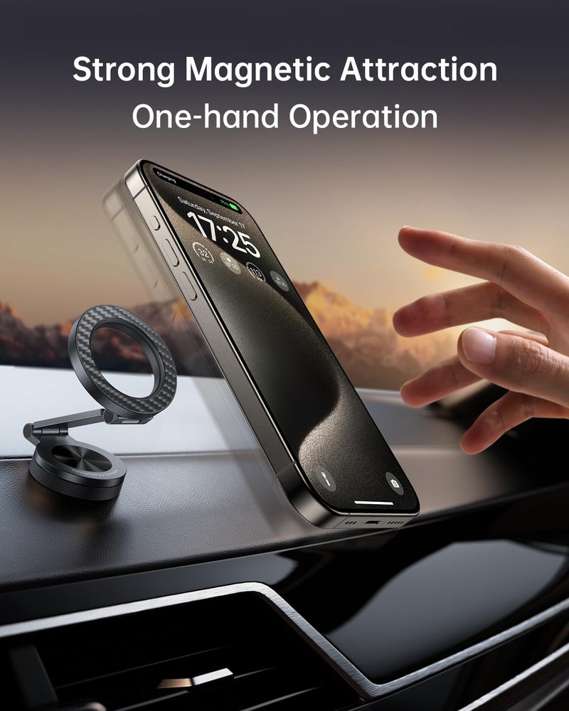 SYNCWIRE for MagSafe Car Mount ã€360Â° Rotationã€‘ Magnetic Phone Holder for Car, Adjustable Metal Arm, Car Magnet Phone Mount for Dashboard, Car Accessories Fit iPhone 17 16 15 14 13 Pro Max &All Phones - Image 4