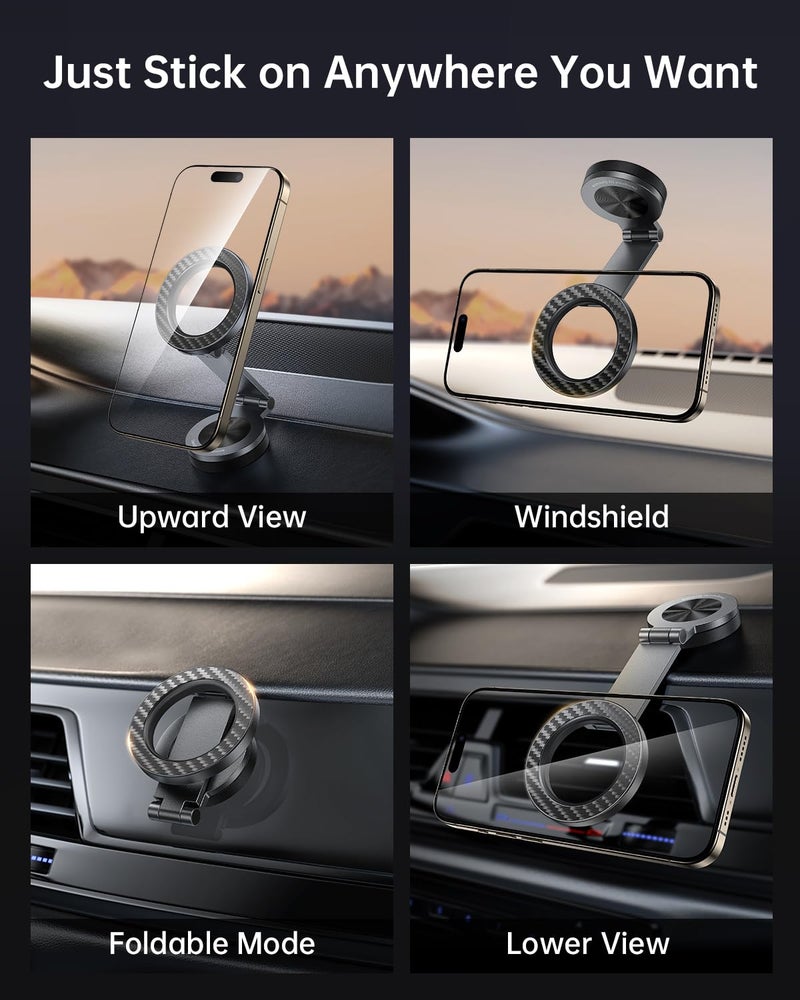 SYNCWIRE for MagSafe Car Mount ã€360Â° Rotationã€‘ Magnetic Phone Holder for Car, Adjustable Metal Arm, Car Magnet Phone Mount for Dashboard, Car Accessories Fit iPhone 17 16 15 14 13 Pro Max &All Phones - Image 3