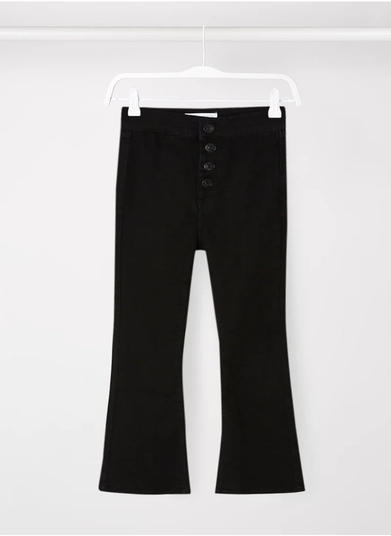 MANGO Youth High-Waist Flared Jeans