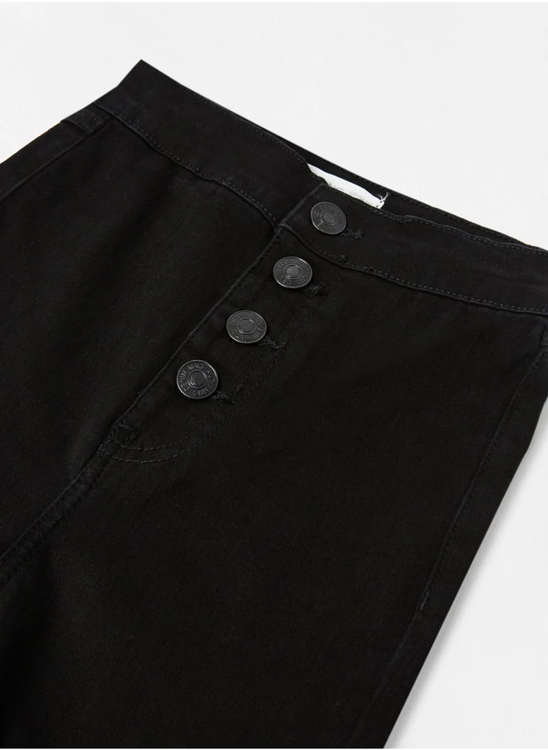 MANGO Youth High-Waist Flared Jeans