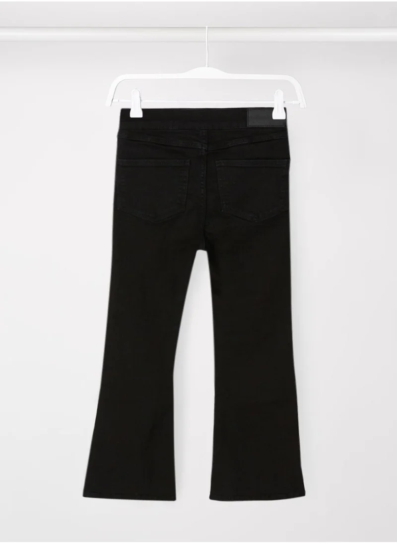 MANGO Youth High-Waist Flared Jeans