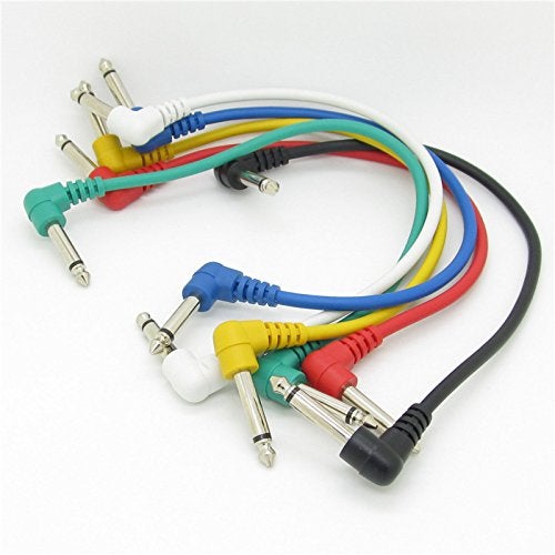 Swhmc 30CM Guitar Patch Cable,6.35mm (1/4inch) Guitar Connection Cables Wire Effect Pedal Short Anti-Noise Audio Cables(1 ft|12 Inch 6 Pack) - Image 2