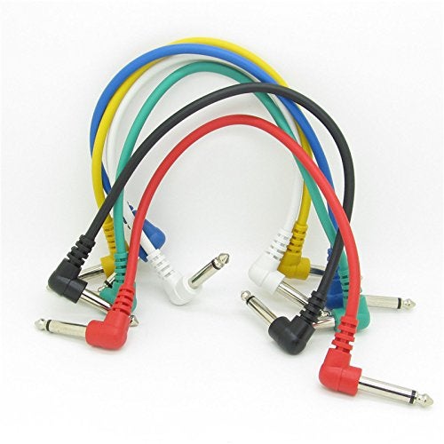 Swhmc 30CM Guitar Patch Cable,6.35mm (1/4inch) Guitar Connection Cables Wire Effect Pedal Short Anti-Noise Audio Cables(1 ft|12 Inch 6 Pack) - Image 1