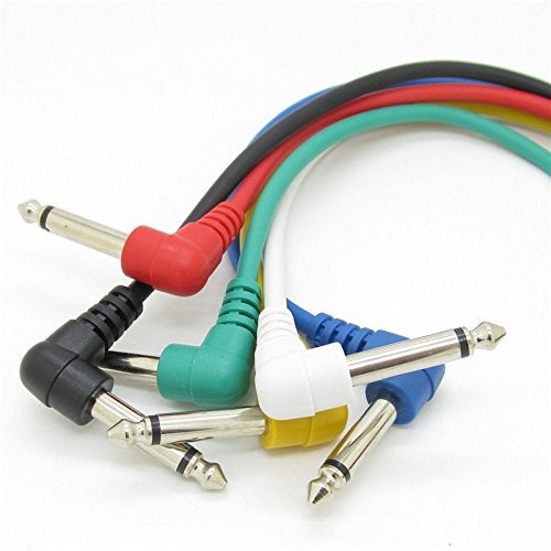 Swhmc 30CM Guitar Patch Cable,6.35mm (1/4inch) Guitar Connection Cables Wire Effect Pedal Short Anti-Noise Audio Cables(1 ft|12 Inch 6 Pack) - Image 3