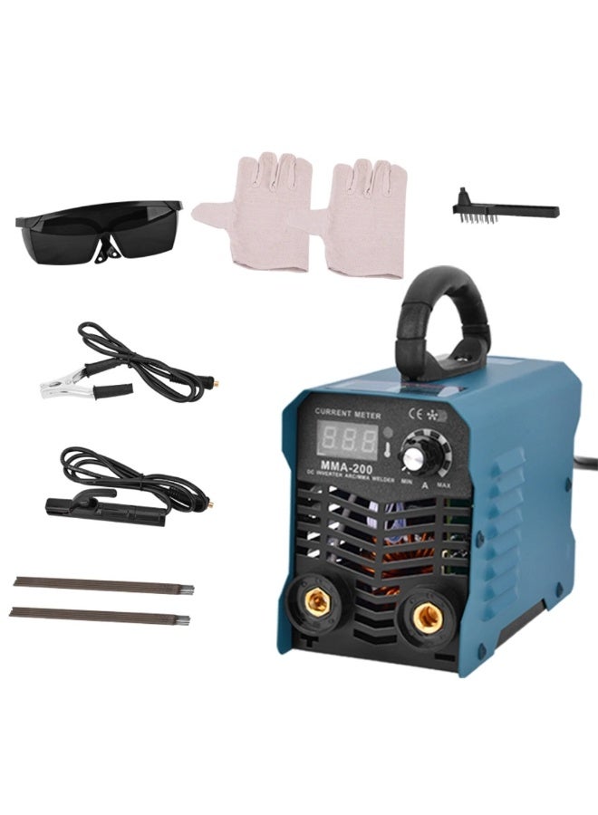 TriThardware Welder Machine 220V Mini Electric Stick Welder ARC Welding Machine IGBT Digital Display Work Welding Electrode Holder Household Use Blue - Image 1