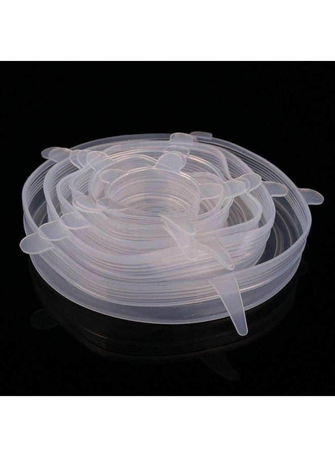 Silicone Stretch Fresh Food Cover Stretch Lids, 6-Pack Of Various Sizes (White) - Image 4