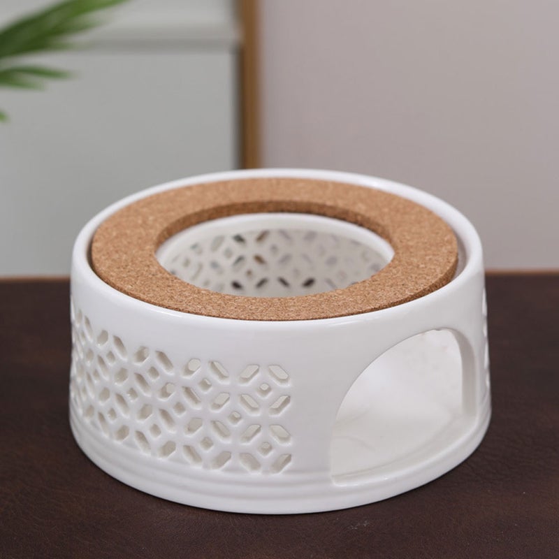 Ceramic Teapot Warmer Teapot Heater Base Tea Stove Candle Holder for Home - Image 3