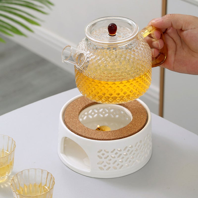 Ceramic Teapot Warmer Teapot Heater Base Tea Stove Candle Holder for Home - Image 5