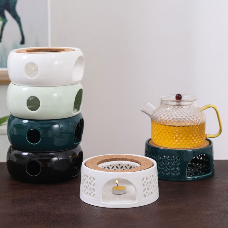 Ceramic Teapot Warmer Teapot Heater Base Tea Stove Candle Holder for Home - Image 4