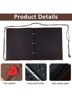 HASTHIP HASTHIP® DIY Photo Album 60 Pages with Color Stickers, Metallic Pen, Red Heart Closure, Felt Cover for Family, Graduations, Weddings, Scrapbooking, Memory Keeping  - Image 3