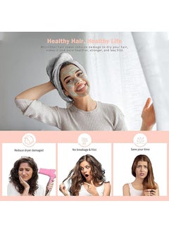CATELYN CATELYN Absorbent Towel HairDrying Bathrobe Magic Hair Warp Towel Super QuickDrying Microfiber 500 GSM Bath Towel Hair Dry Cap Salon Towel Multicolor  - Image 5