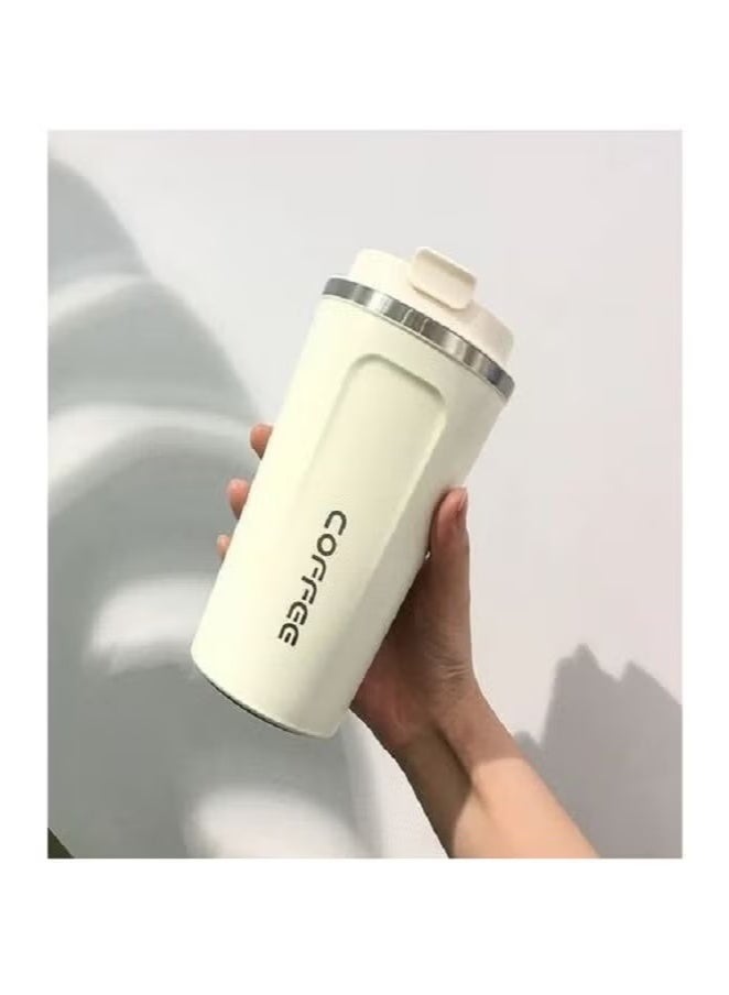 كوفي كوب ترمس مفرغ من الفولاذ المقاوم للصدأ أبيض 510 مل - Image 1