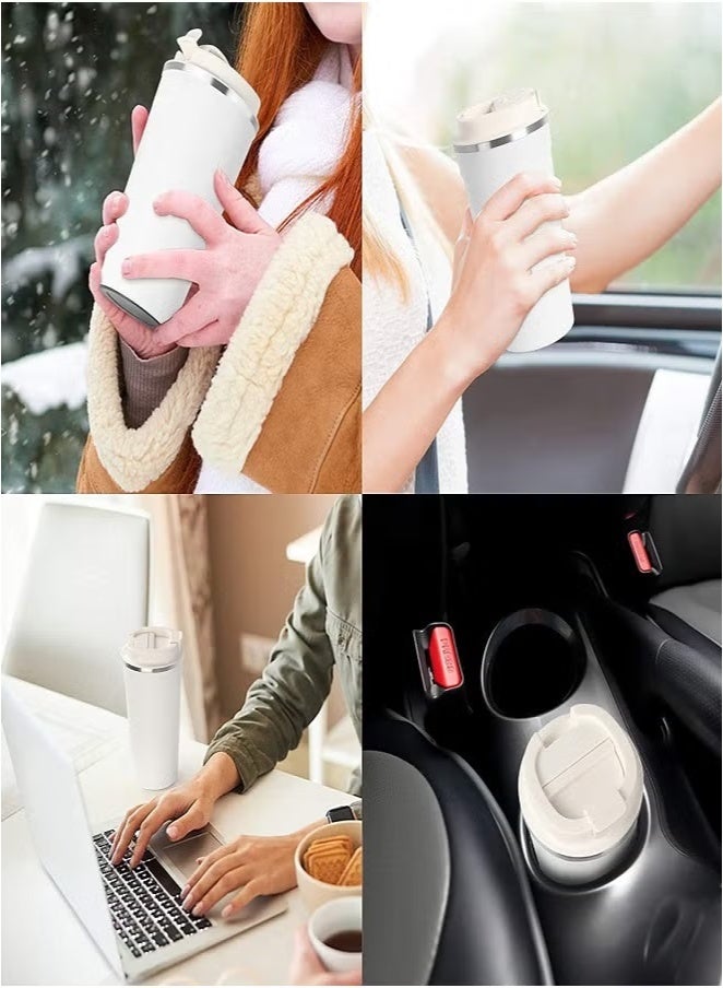 كوفي كوب ترمس مفرغ من الفولاذ المقاوم للصدأ أبيض 510 مل - Image 4