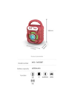 Generic Portable bluetooth speaker mini computer audio subwoofer speaker red  - Image 2