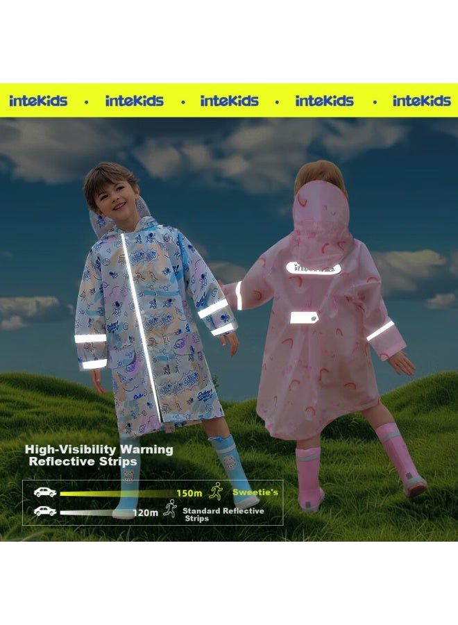 Tiantianzai Kids Raincoat Kindergarten Primary And Secondary School Student Rain Poncho With Backpack Space For Lightweight Quick-dry Astronaut M - Image 3