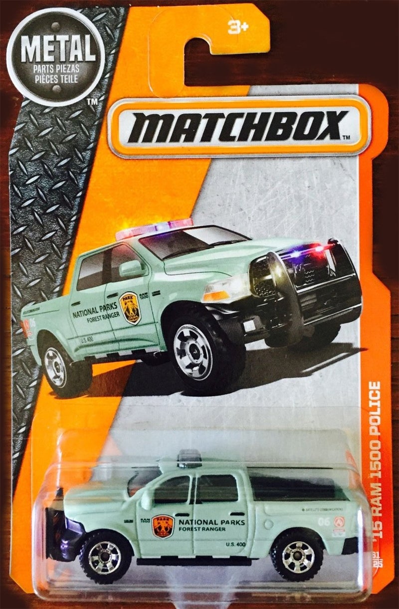 Matchbox 2016 MBX Heroic Rescue 15 Dodge Ram 1500 Police 61125 Light Green