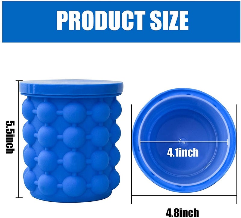 PRIMEFAIR Silicone Ice Bucket Ice Mold with lid Large Silicone Ice BucketIce Cube Maker - Image 4