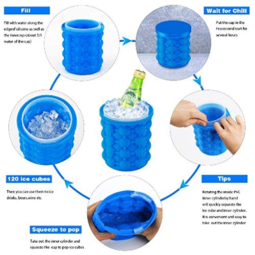 PRIMEFAIR Silicone Ice Bucket Ice Mold with lid Large Silicone Ice BucketIce Cube Maker - Image 3